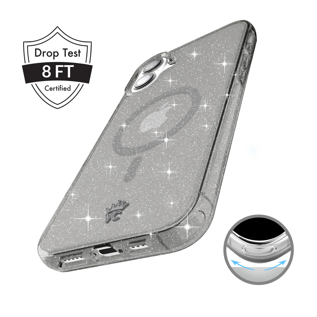Grey Stardust Glitter iPhone Case - Image 130