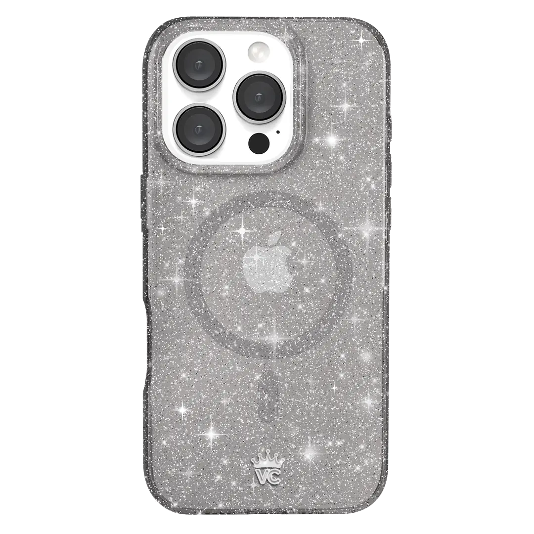 Grey Stardust Glitter iPhone Case - Image 132