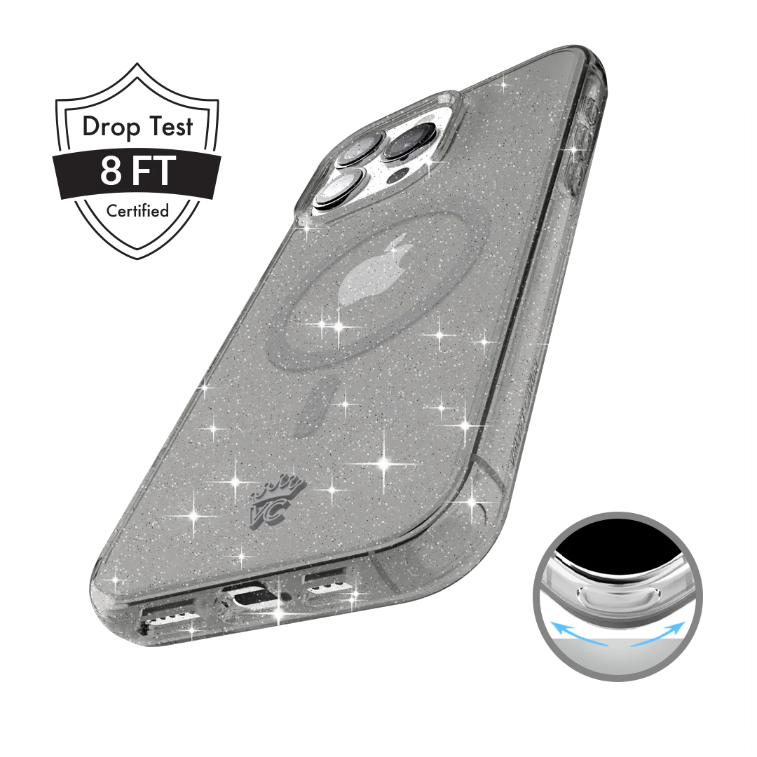 Grey Stardust Glitter iPhone Case - Image 135