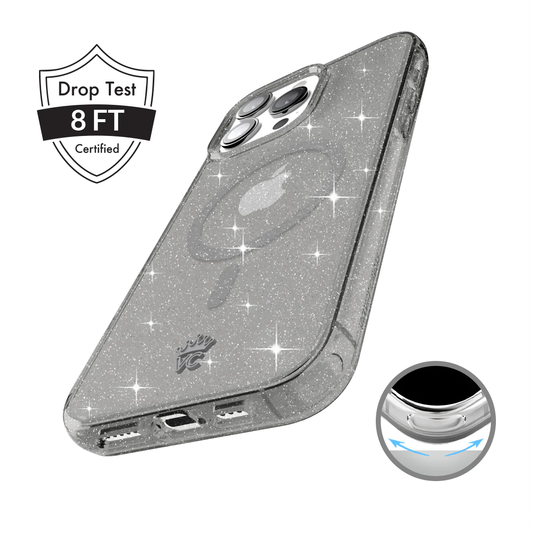 Grey Stardust Glitter iPhone Case - Image 140