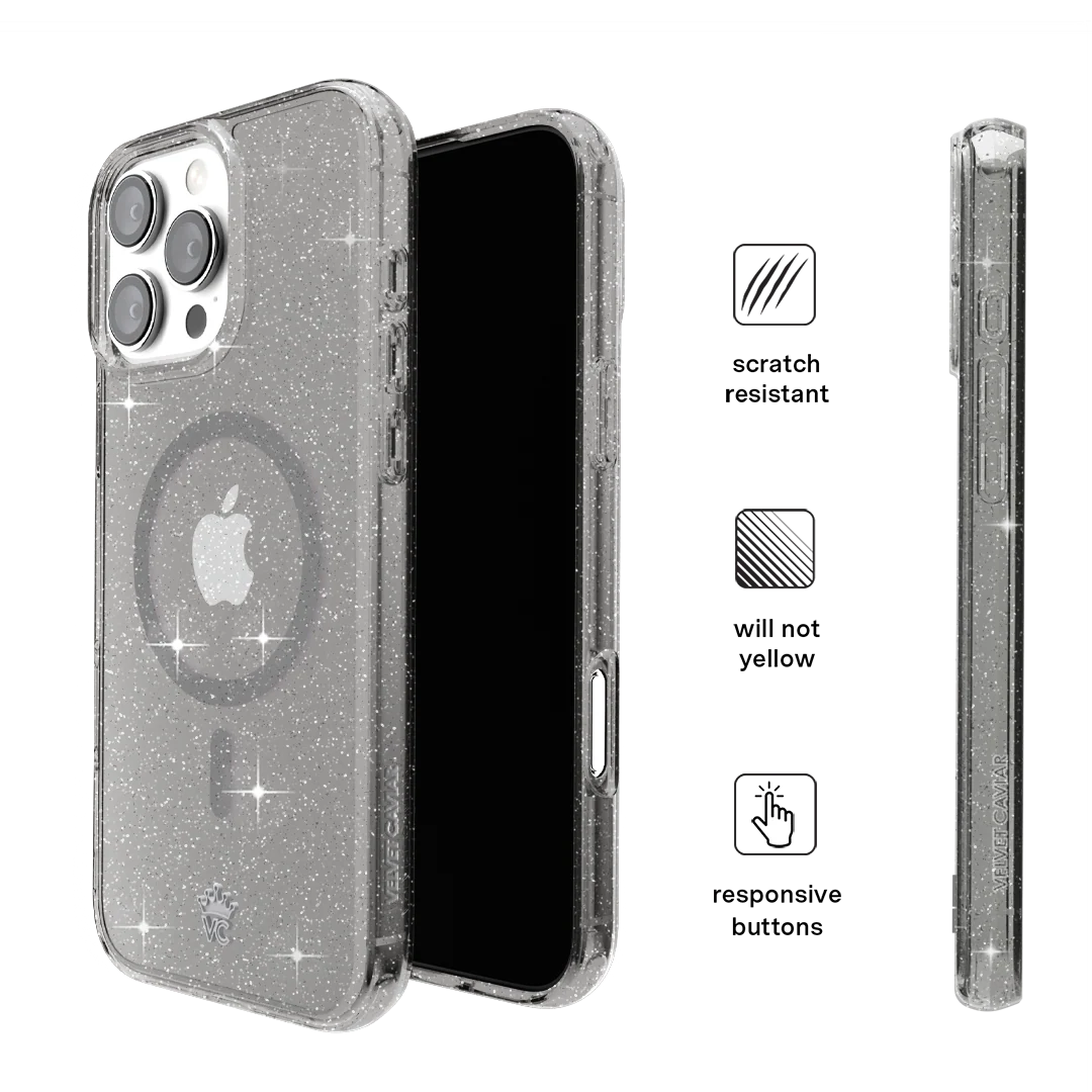 Grey Stardust Glitter iPhone Case - Image 141