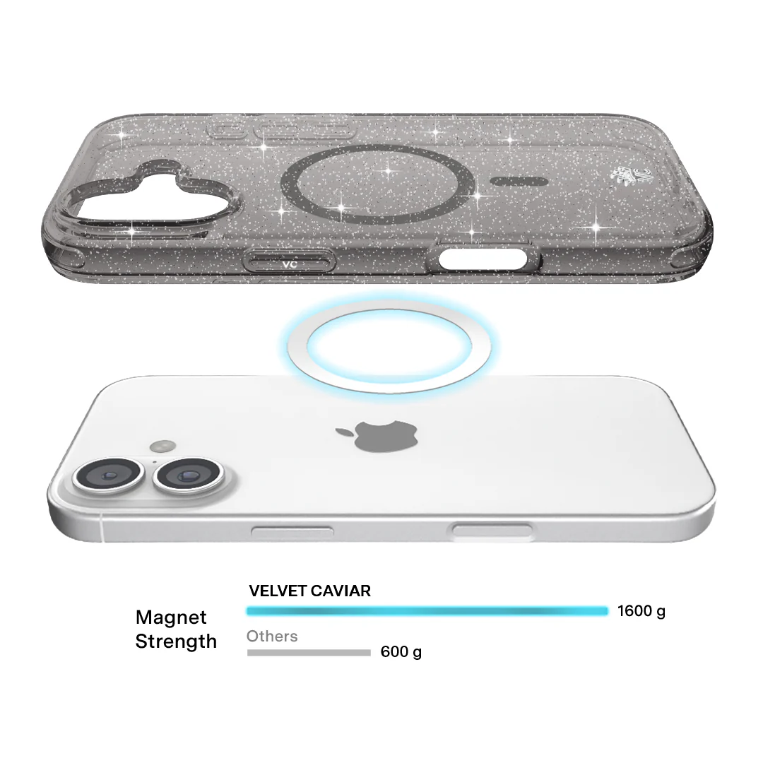 Grey Stardust Glitter iPhone Case - Image 144