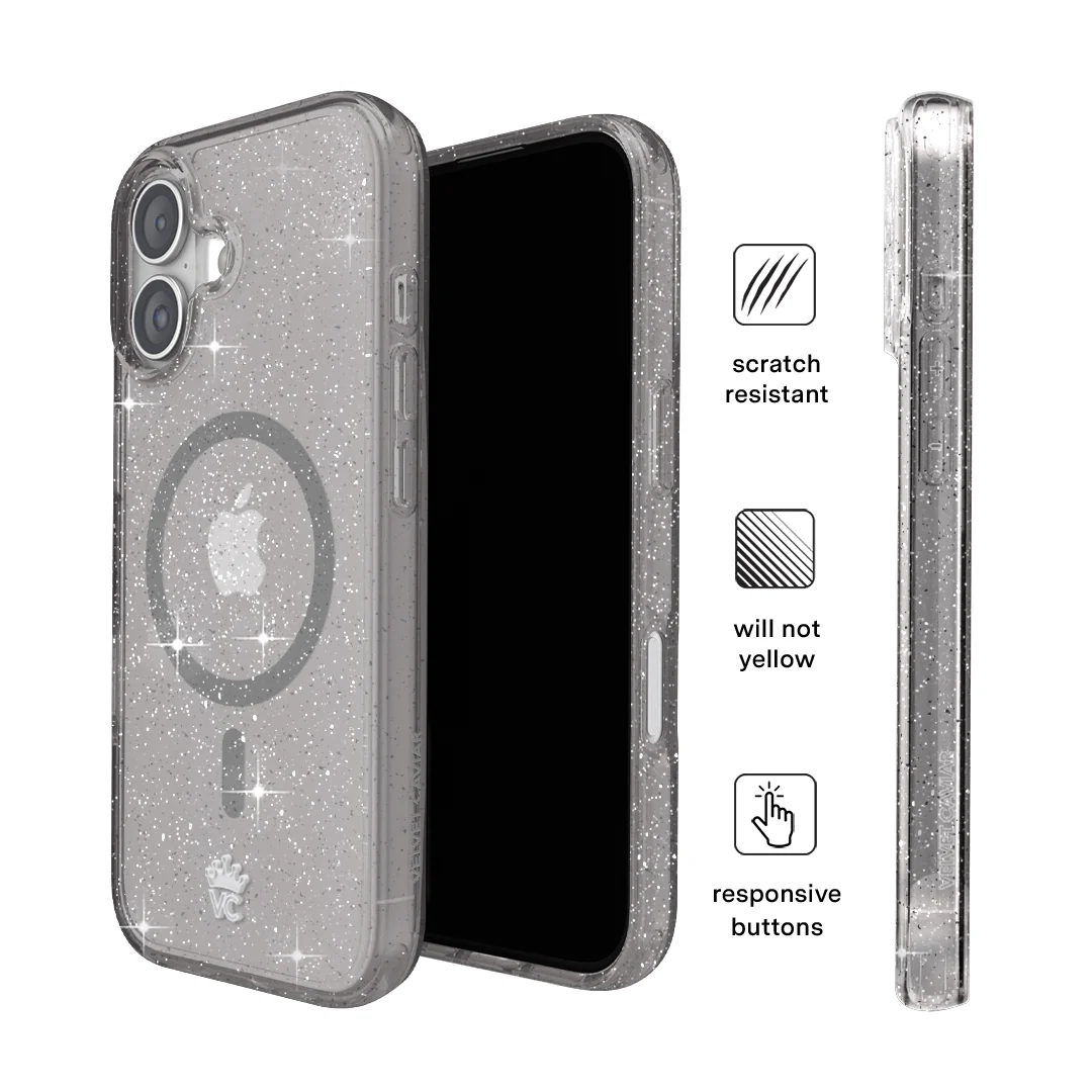 Grey Stardust Glitter iPhone Case - Image 146