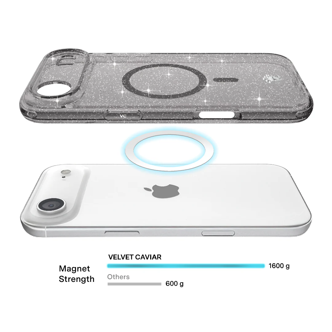 Grey Stardust Glitter iPhone Case - Image 150