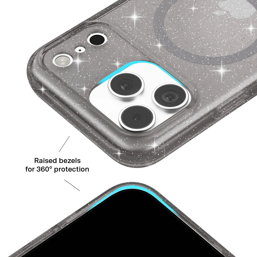 Grey Stardust Glitter iPhone Case - Image 154