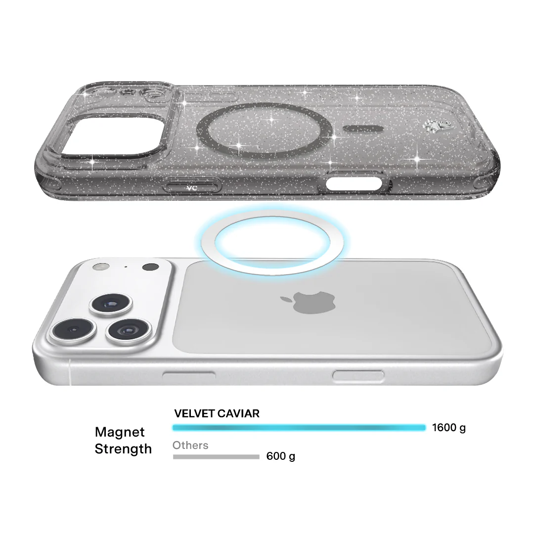 Grey Stardust Glitter iPhone Case - Image 160