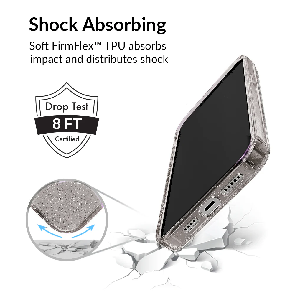 Grey Stardust Glitter iPhone Case - Image 79