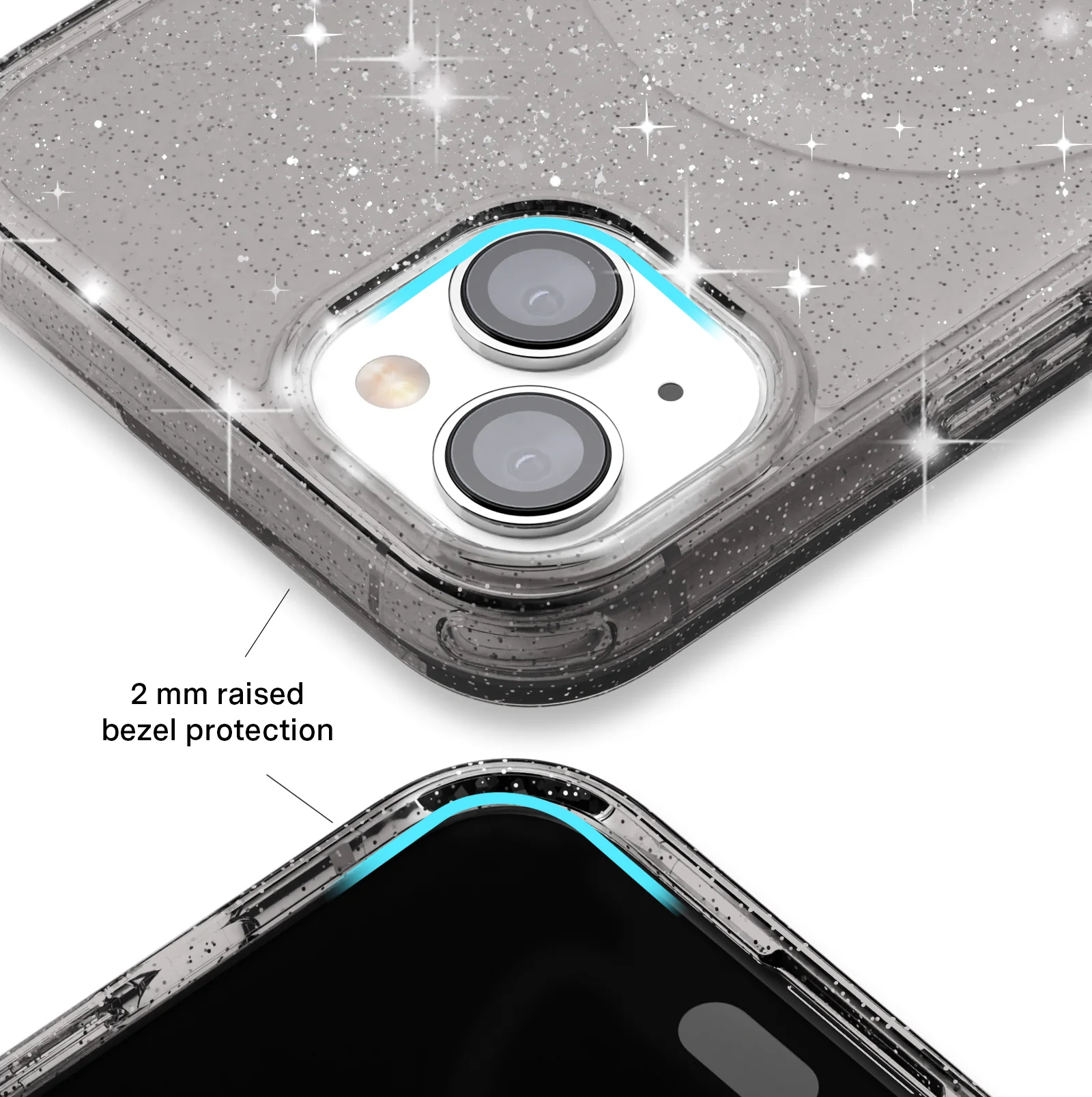 Grey Stardust Glitter iPhone Case - Image 83