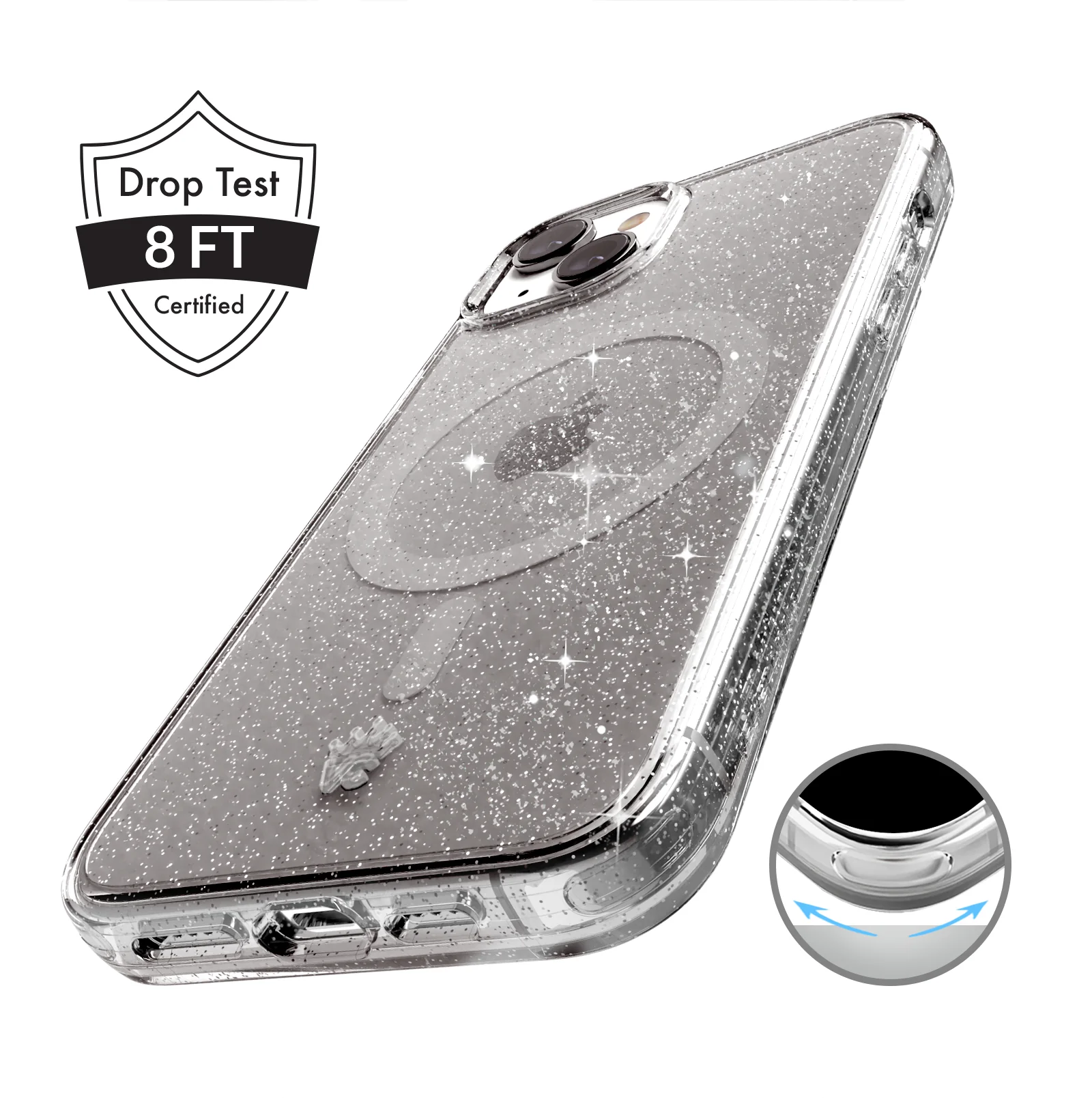 Grey Stardust Glitter iPhone Case - Image 89