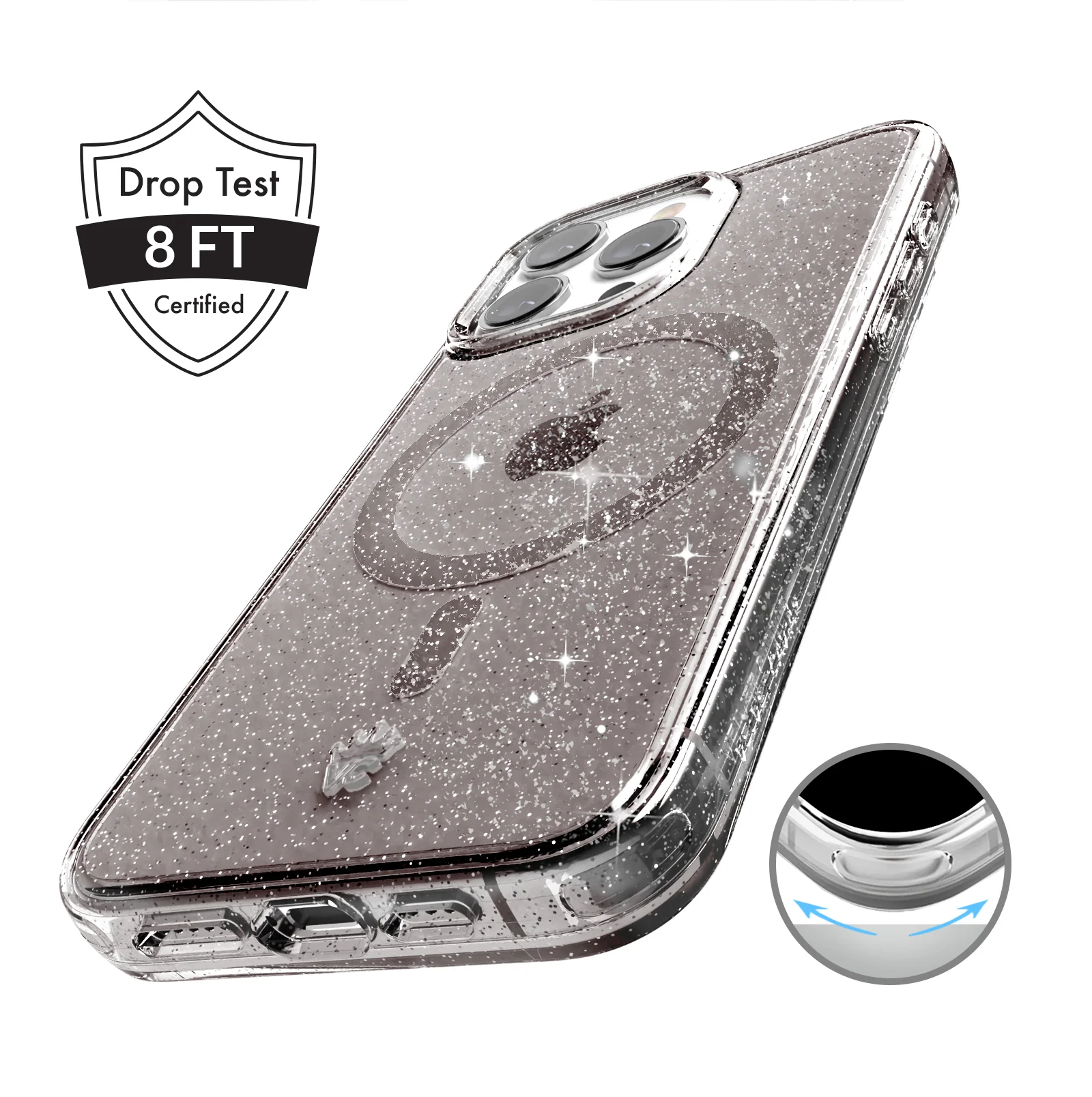 Grey Stardust Glitter iPhone Case - Image 95