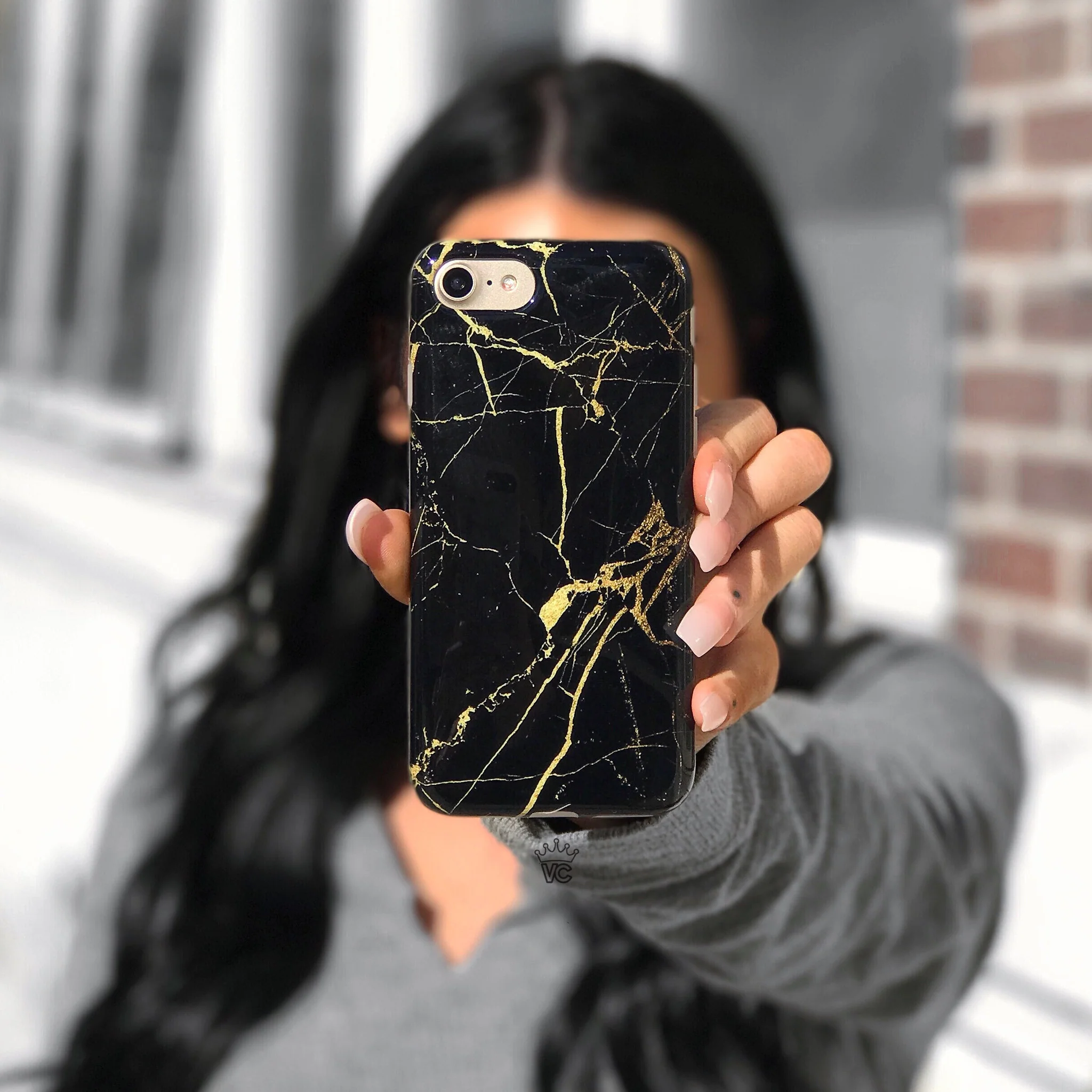 Black & Gold Marble iPhone Case - Image 2