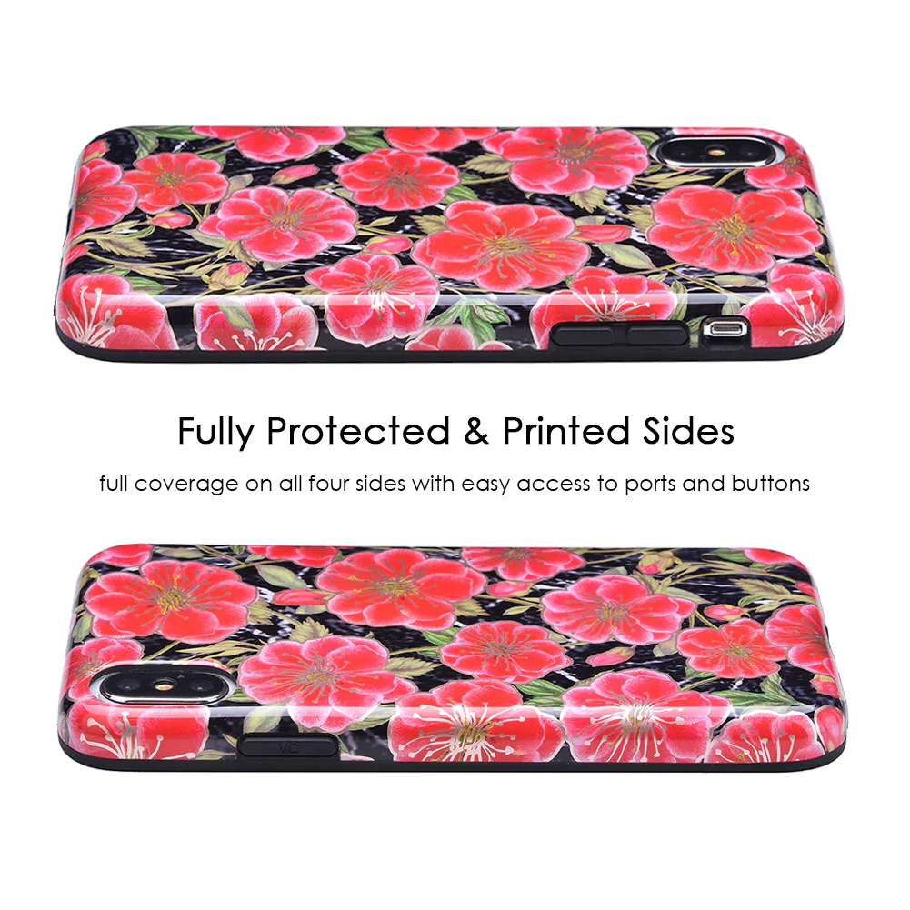 Black Hibiscus Rose Gold Chrome Floral iPhone Case - Image 10