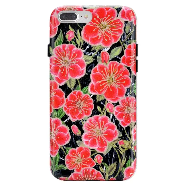 Black Hibiscus Rose Gold Chrome Floral iPhone Case - Image 13