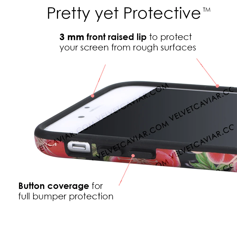 Black Hibiscus Rose Gold Chrome Floral iPhone Case - Image 3