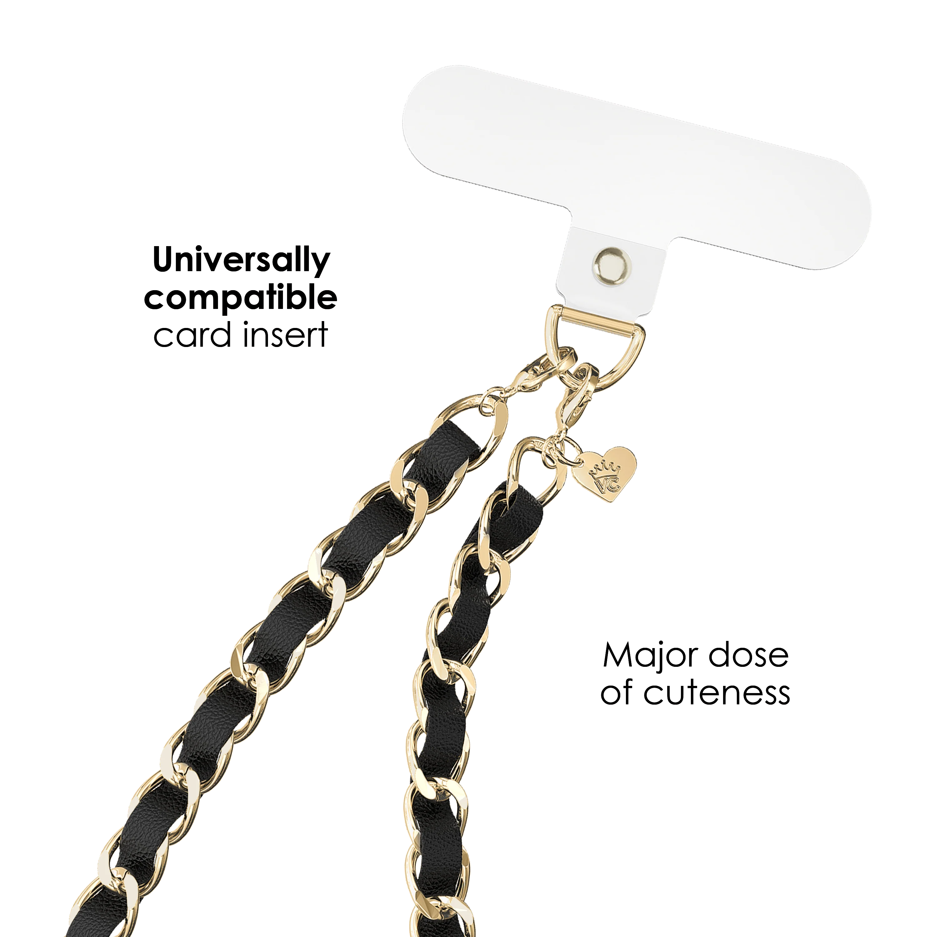 Black Leather Chain Phone Charm - Image 4