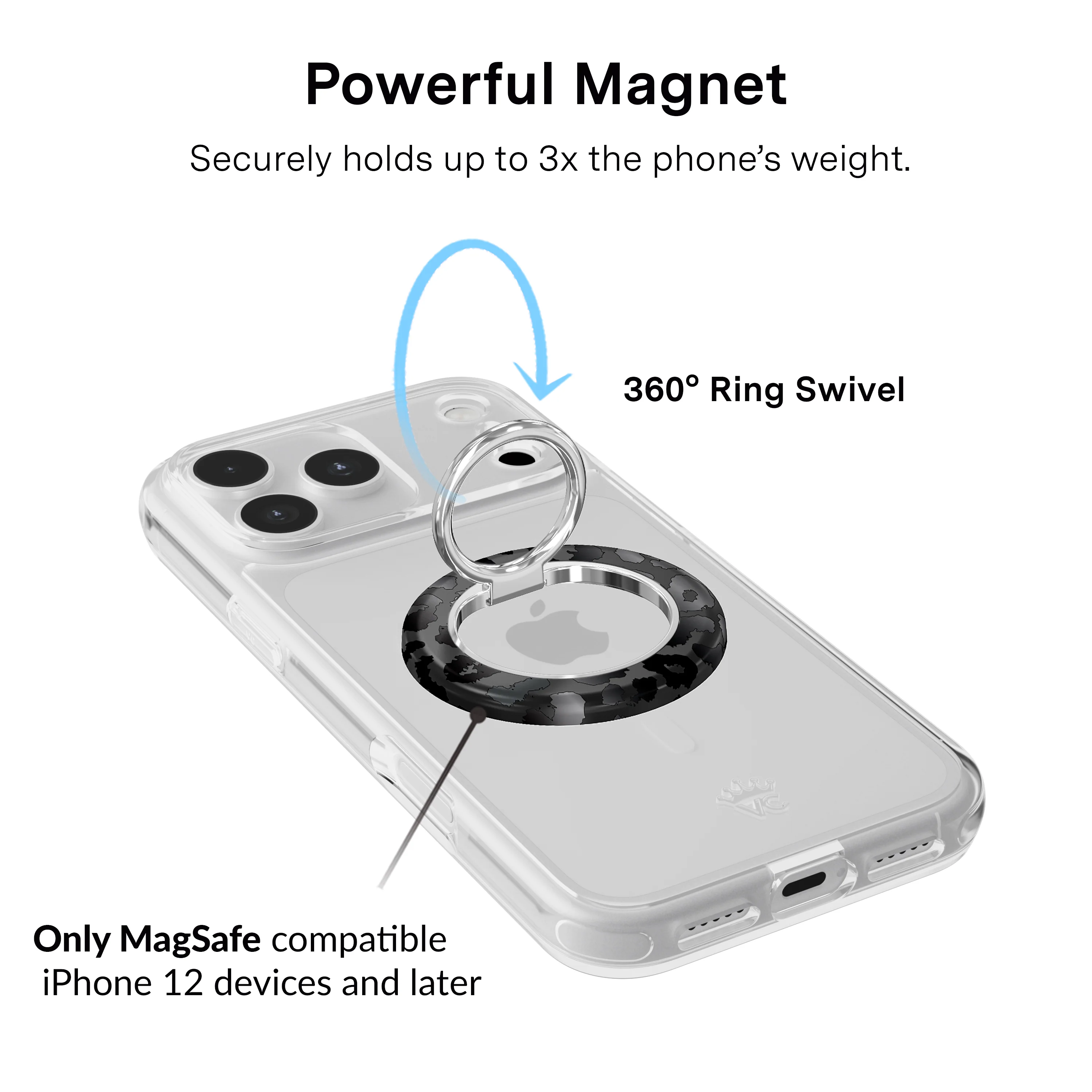 Black Leopard MagSafe Grip Ring - Image 3