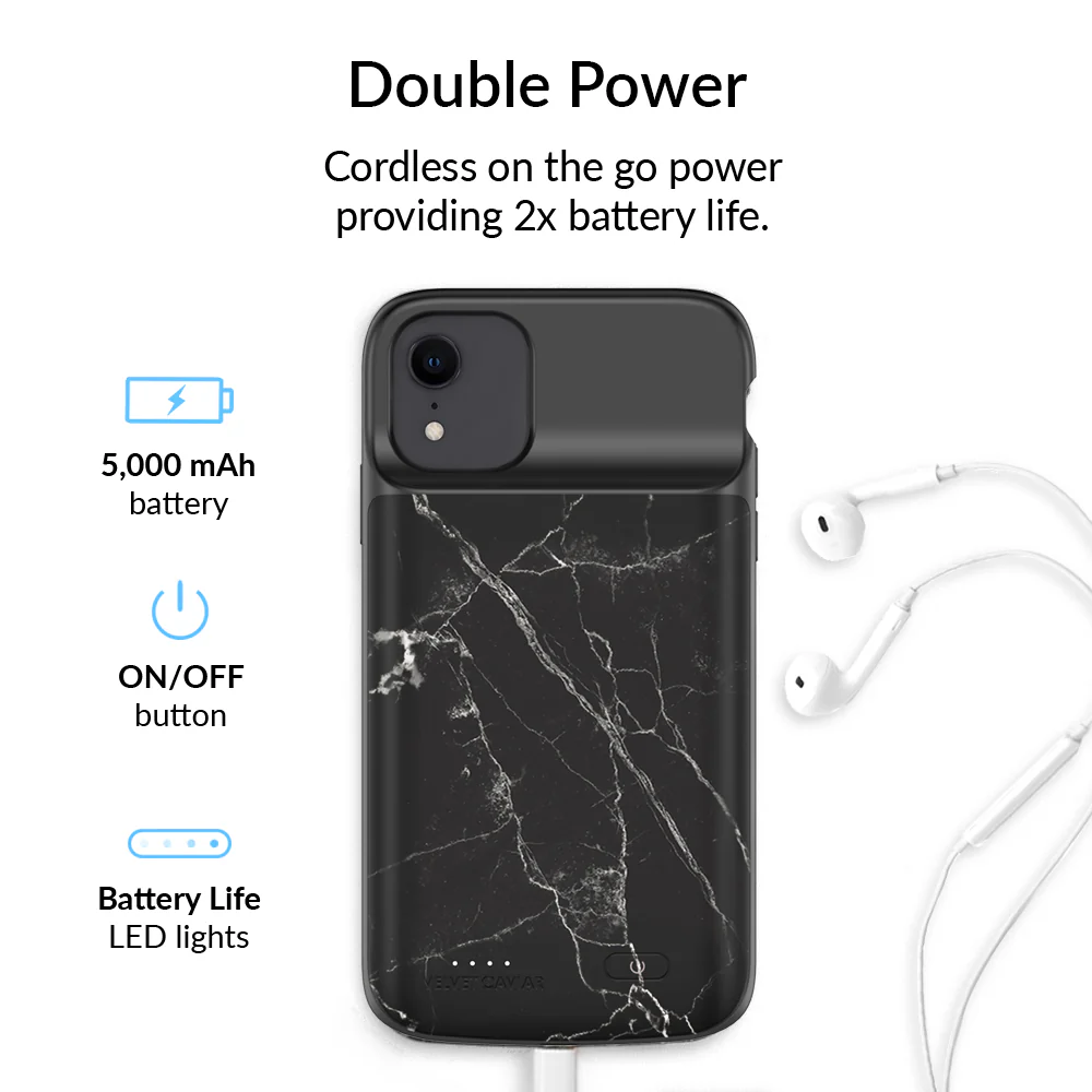 Black Marble iPhone Charging Case - Image 3