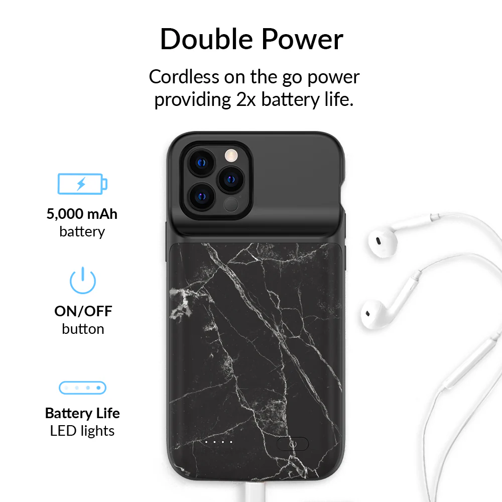 Black Marble iPhone Charging Case - Image 56