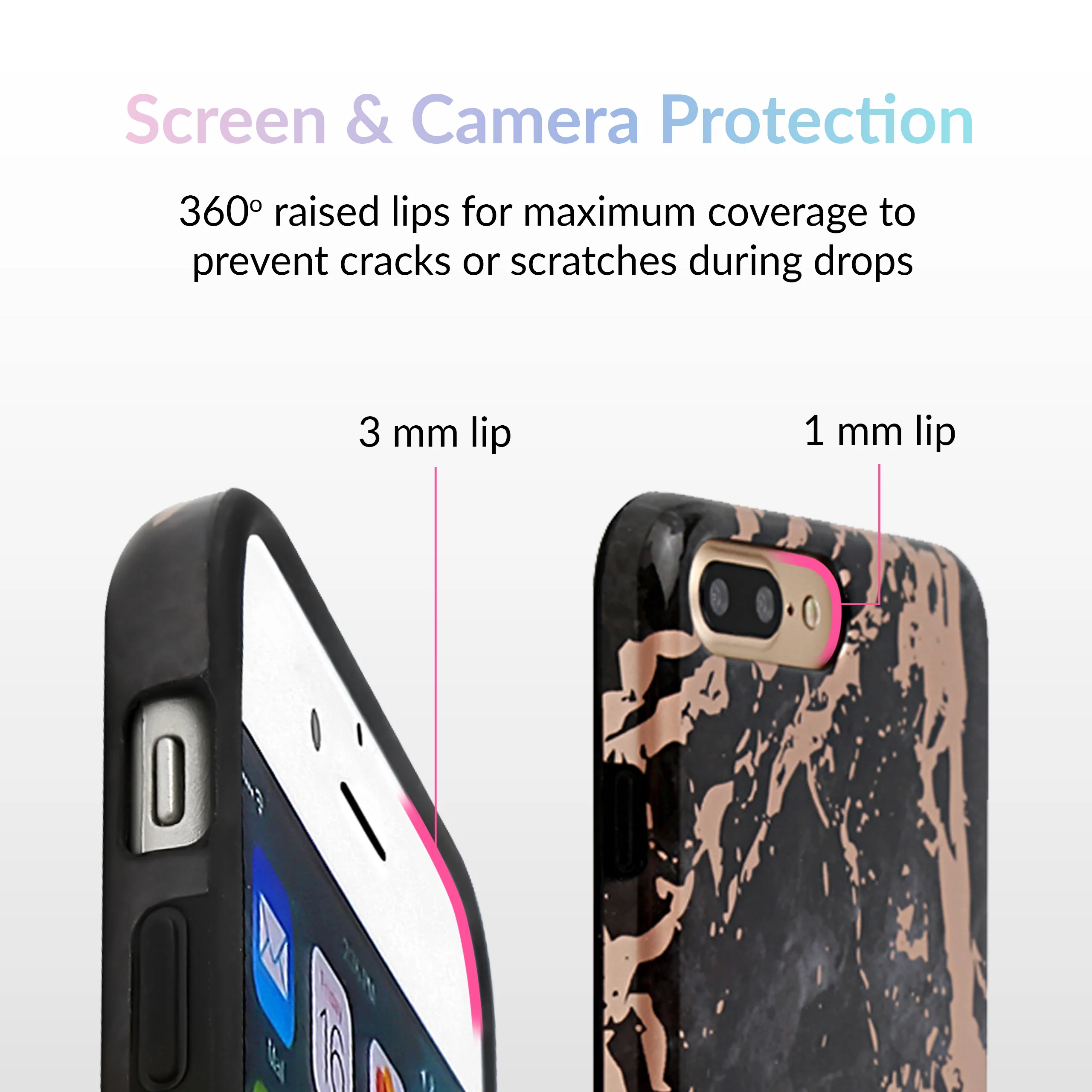 Black Marble Rose Gold Chrome iPhone Case - Image 21