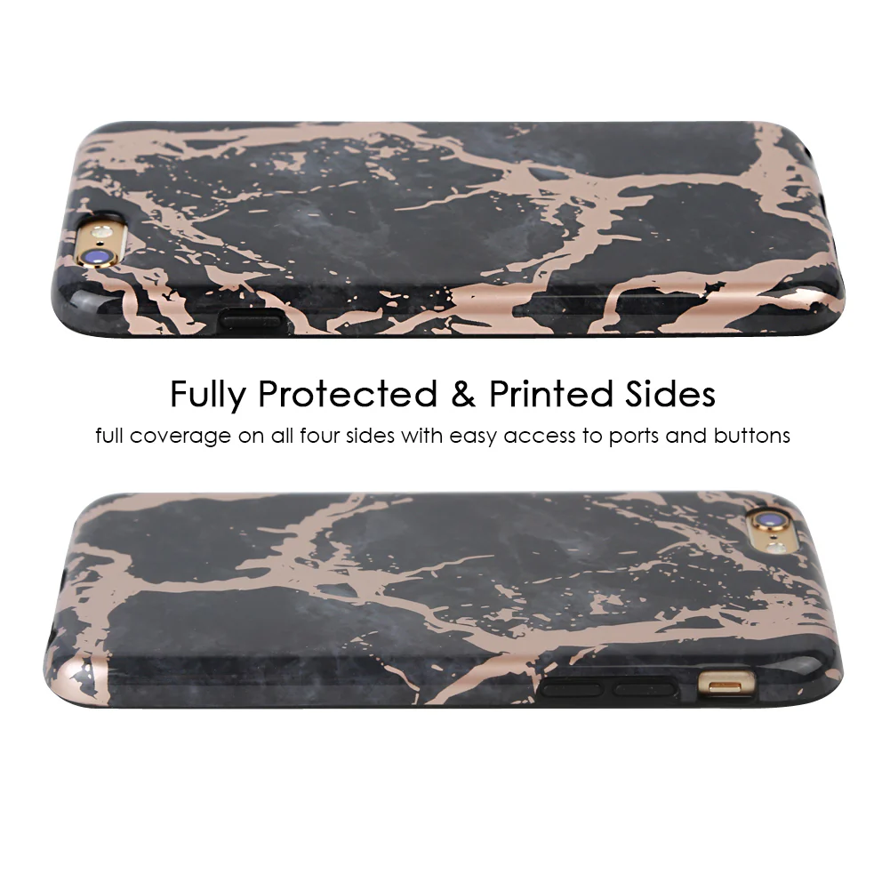 Black Marble Rose Gold Chrome iPhone Case - Image 28