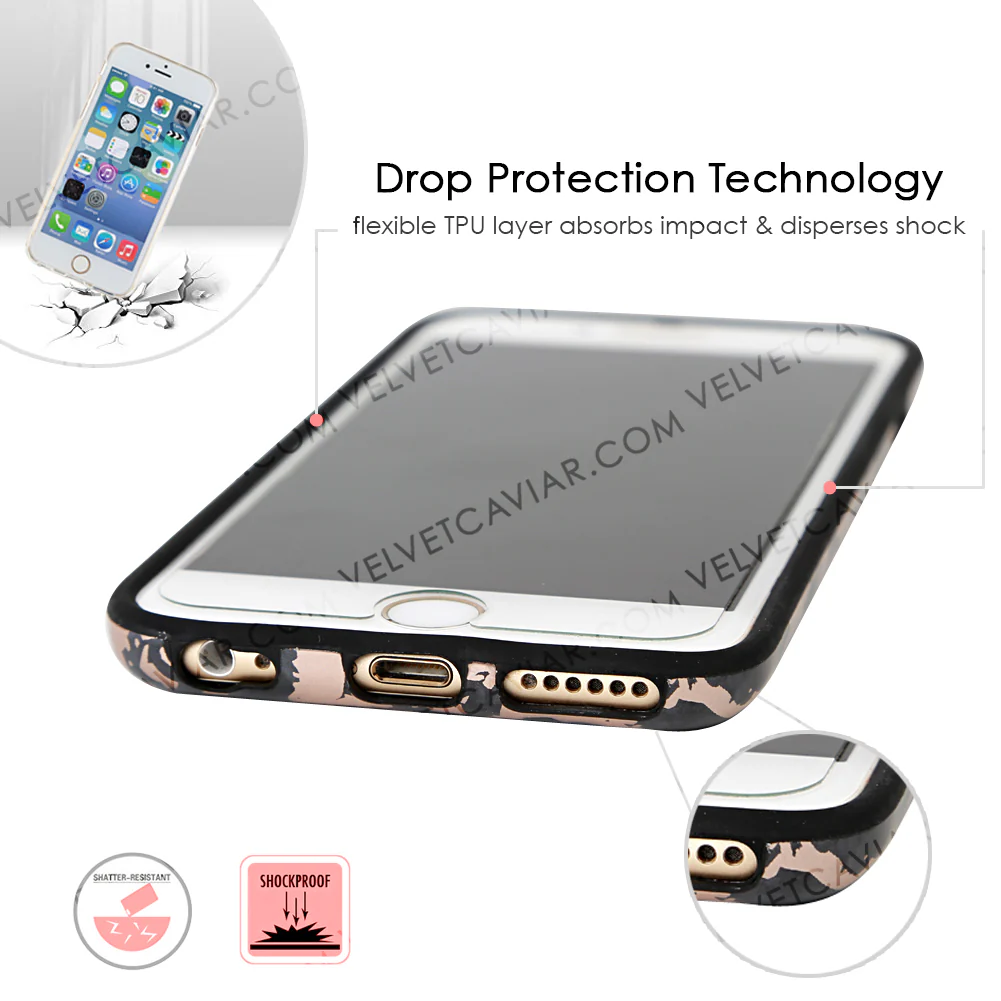 Black Marble Rose Gold Chrome iPhone Case - Image 29