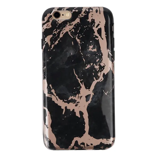 Black Marble Rose Gold Chrome iPhone Case - Image 30