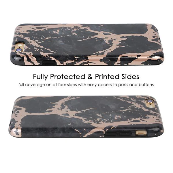 Black Marble Rose Gold Chrome iPhone Case - Image 33