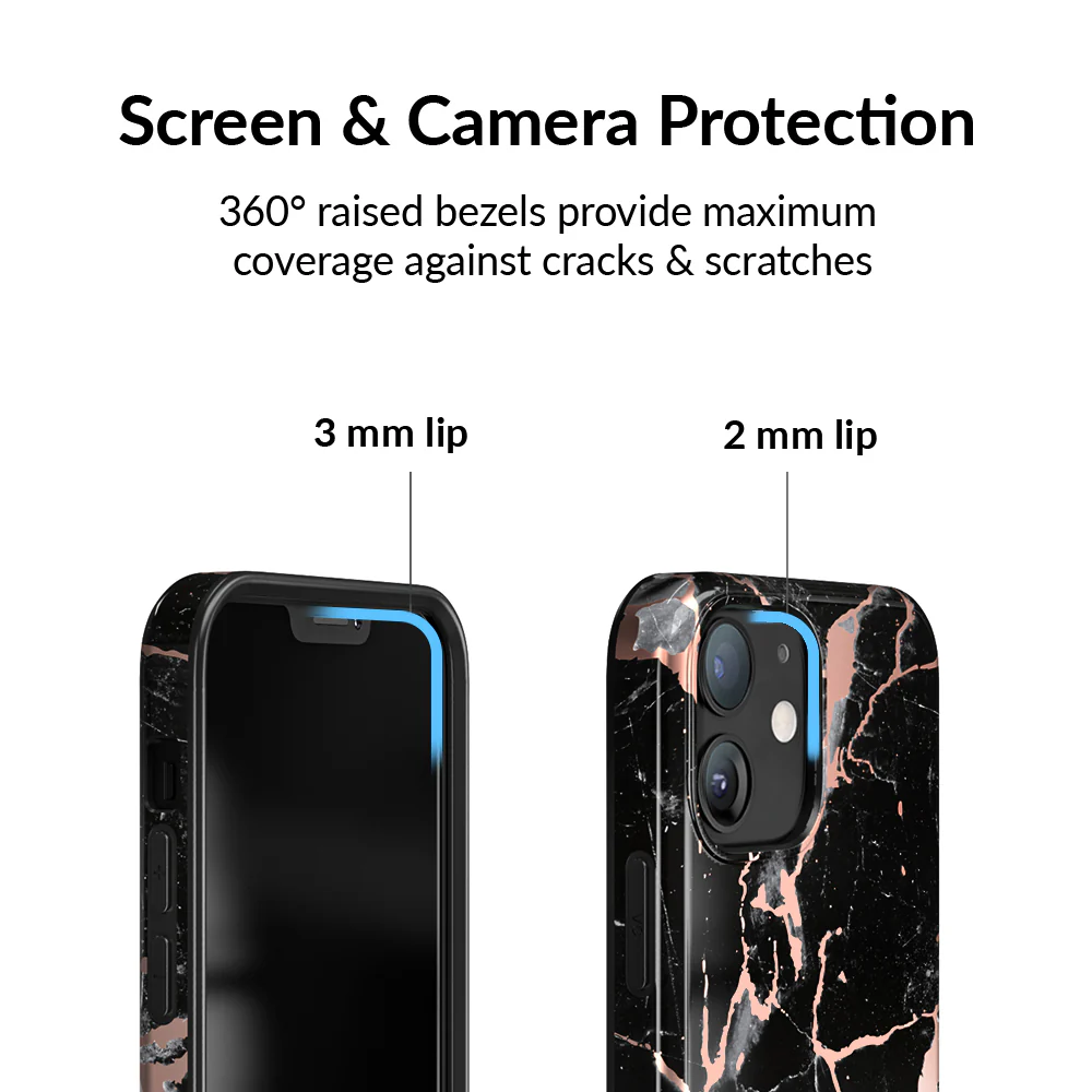 Black Marble Rose Gold Chrome iPhone Case - Image 73