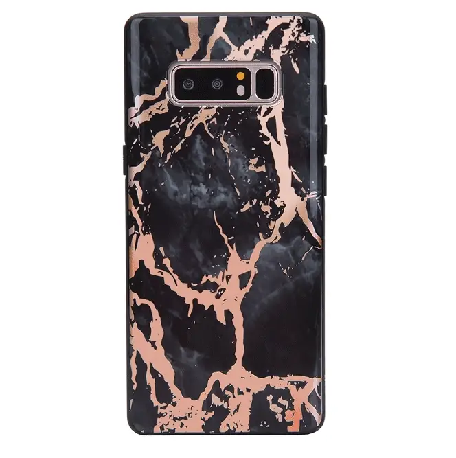 Black Marble Rose Gold Chrome Samsung Galaxy Case - Image 11