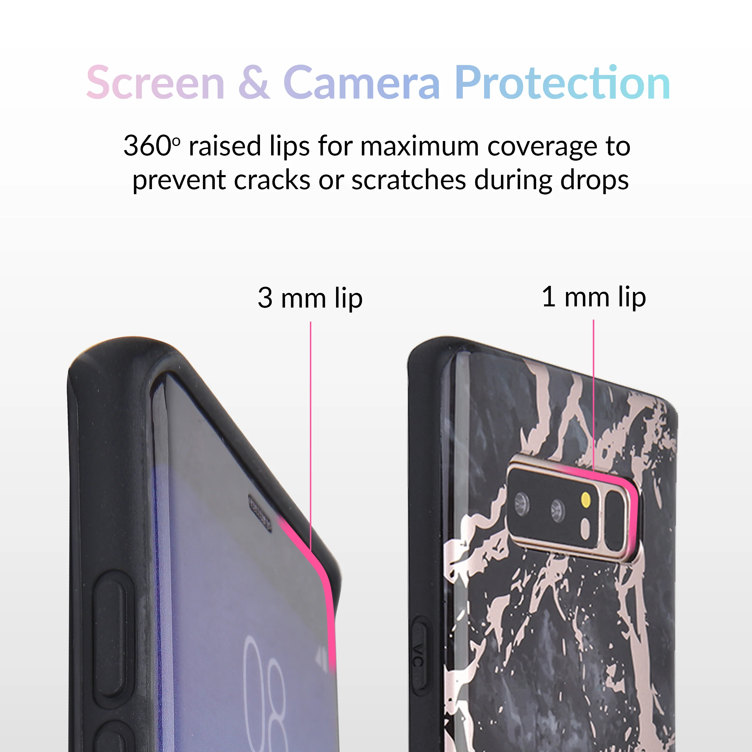 Black Marble Rose Gold Chrome Samsung Galaxy Case - Image 12