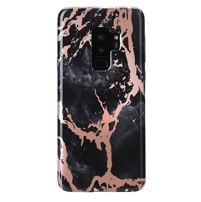 Black Marble Rose Gold Chrome Samsung Galaxy Case - Image 16