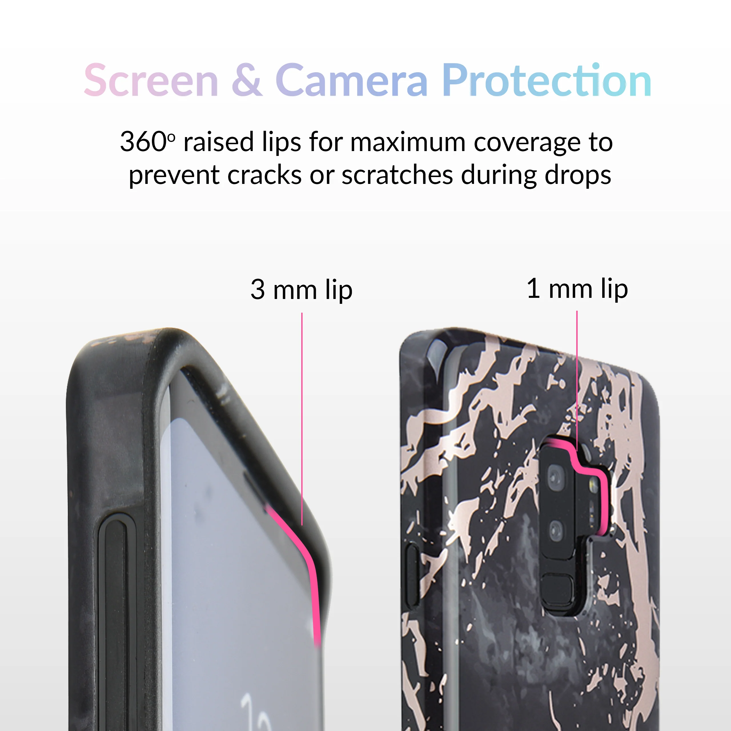 Black Marble Rose Gold Chrome Samsung Galaxy Case - Image 17
