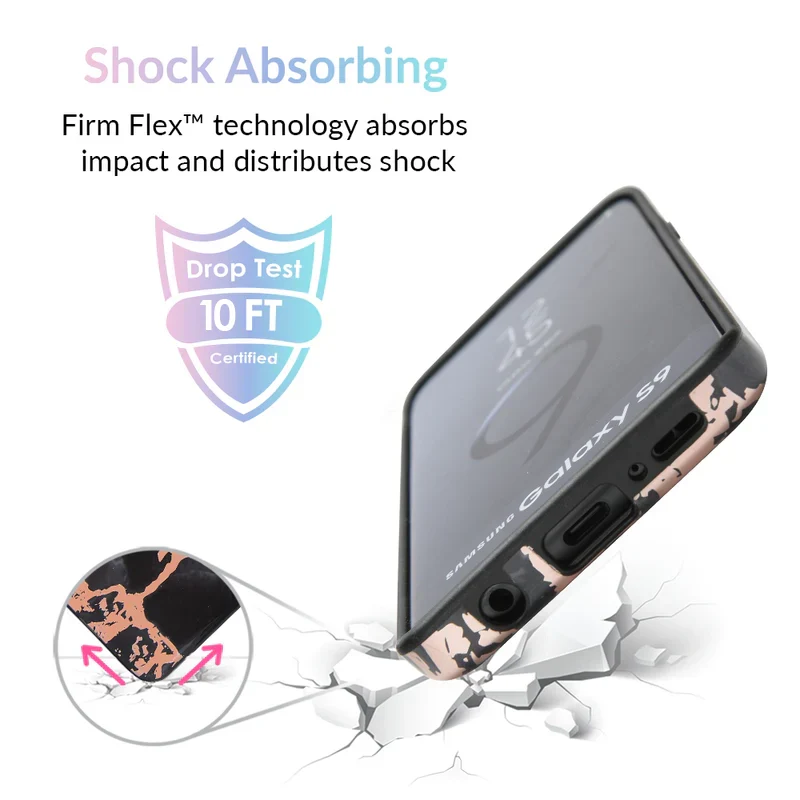 Black Marble Rose Gold Chrome Samsung Galaxy Case - Image 20