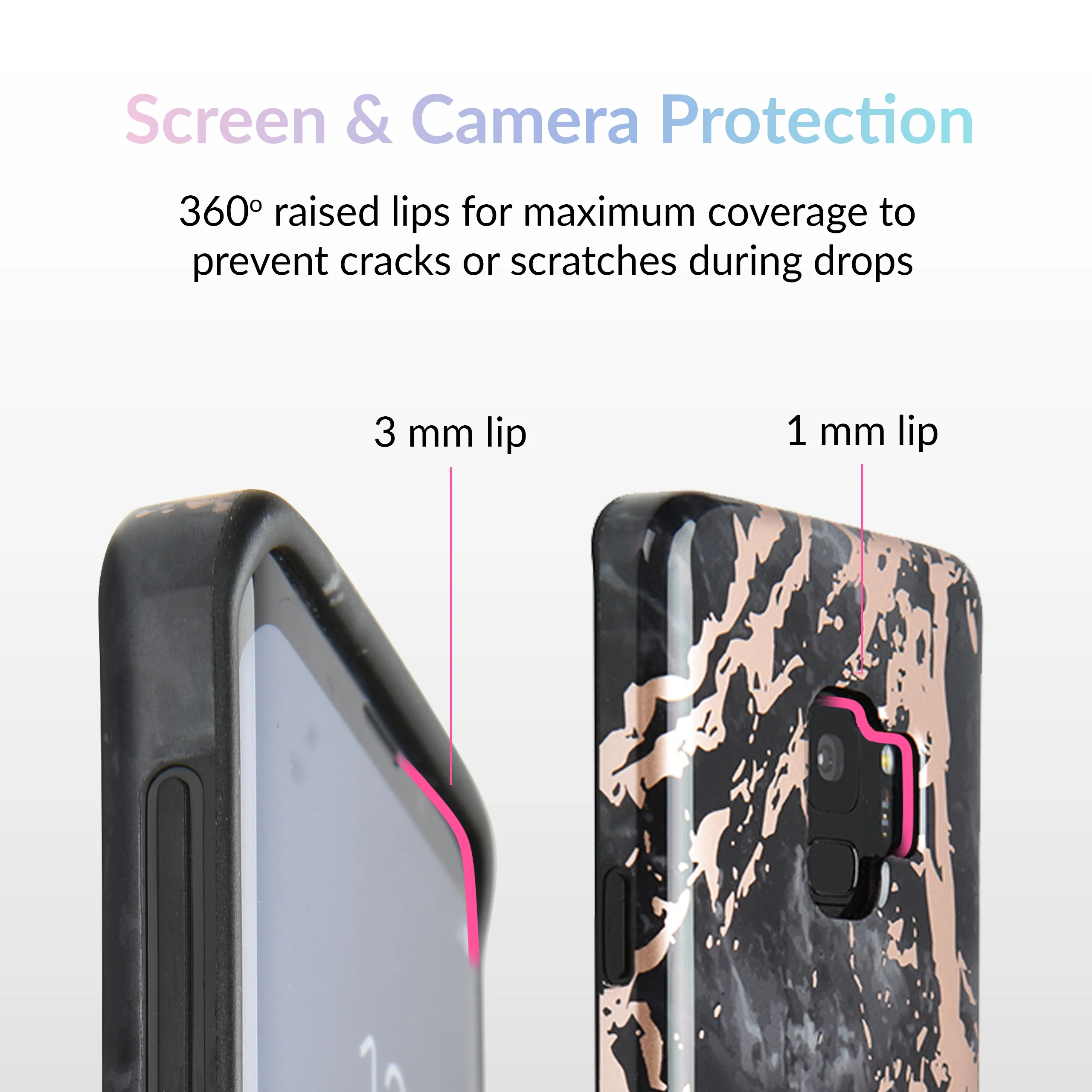 Black Marble Rose Gold Chrome Samsung Galaxy Case - Image 22