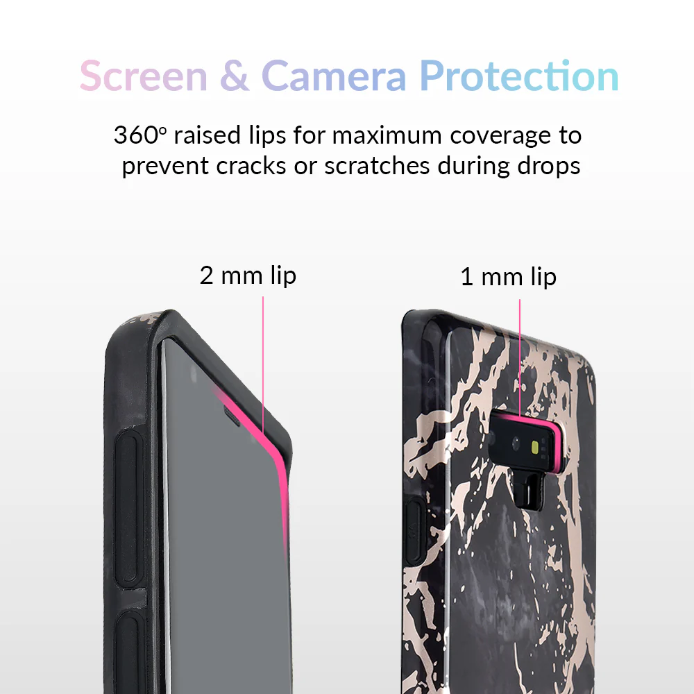 Black Marble Rose Gold Chrome Samsung Galaxy Case - Image 27