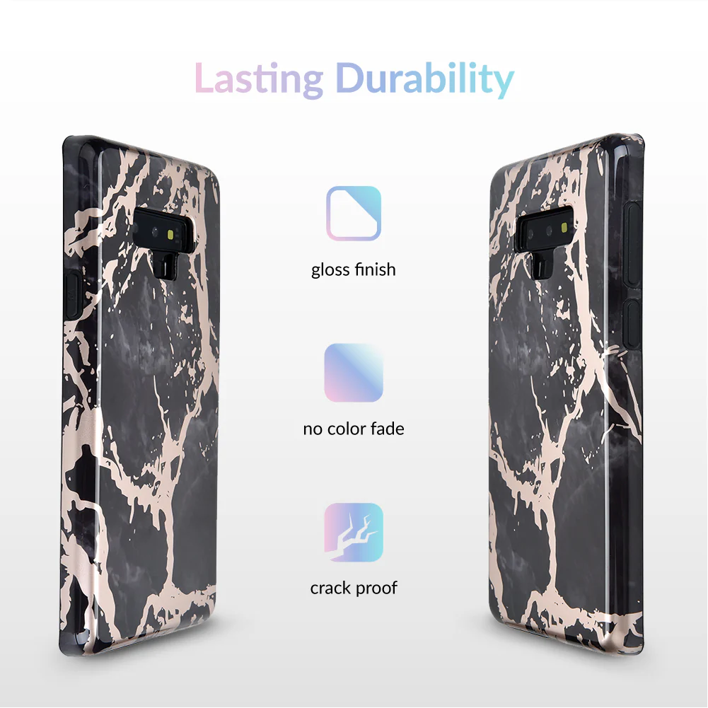 Black Marble Rose Gold Chrome Samsung Galaxy Case - Image 28