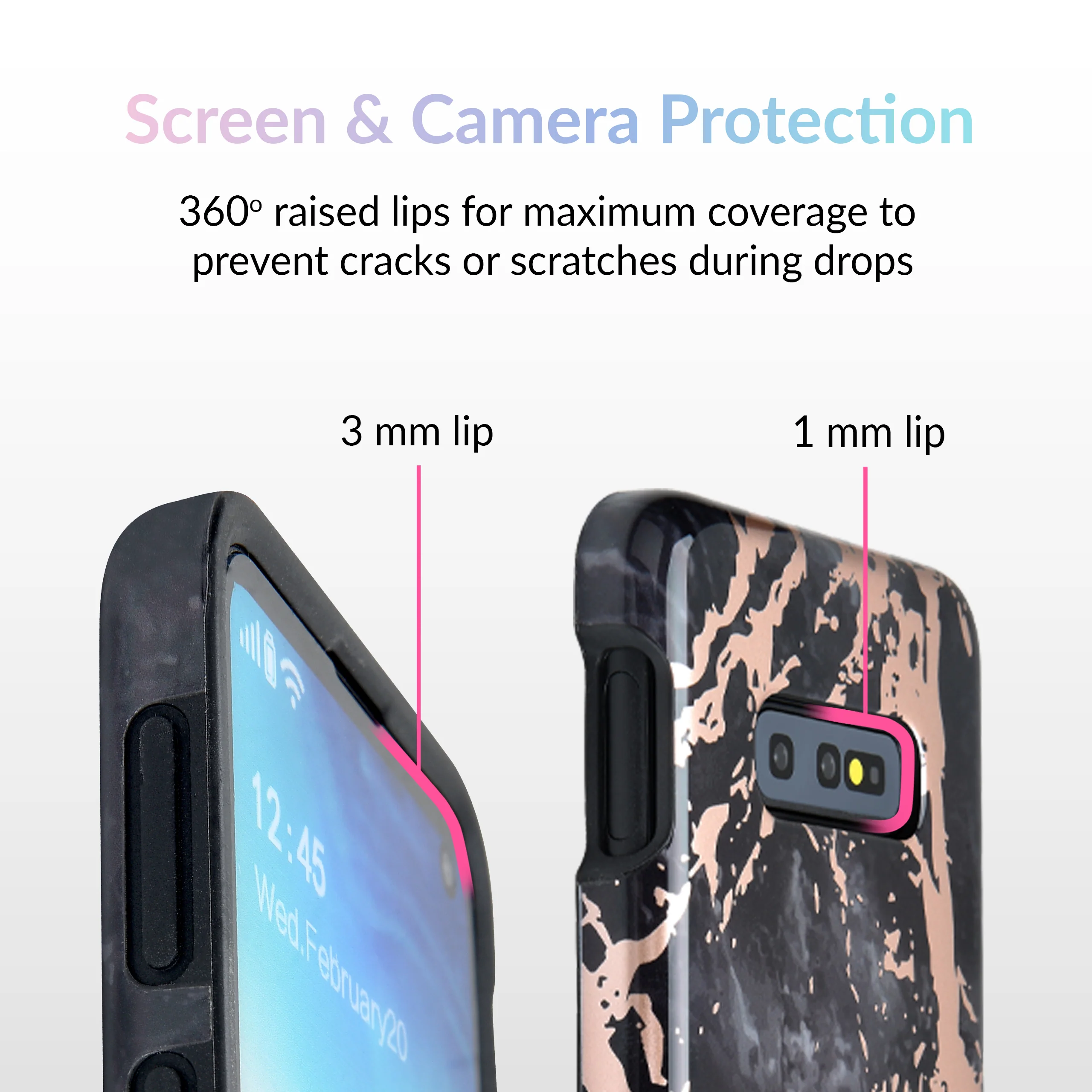 Black Marble Rose Gold Chrome Samsung Galaxy Case - Image 32