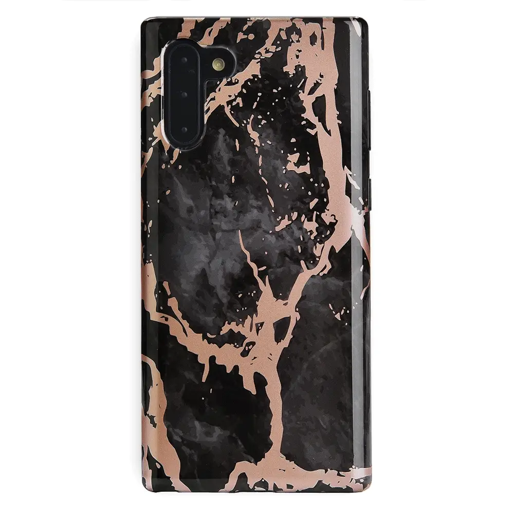 Black Marble Rose Gold Chrome Samsung Galaxy Case - Image 34
