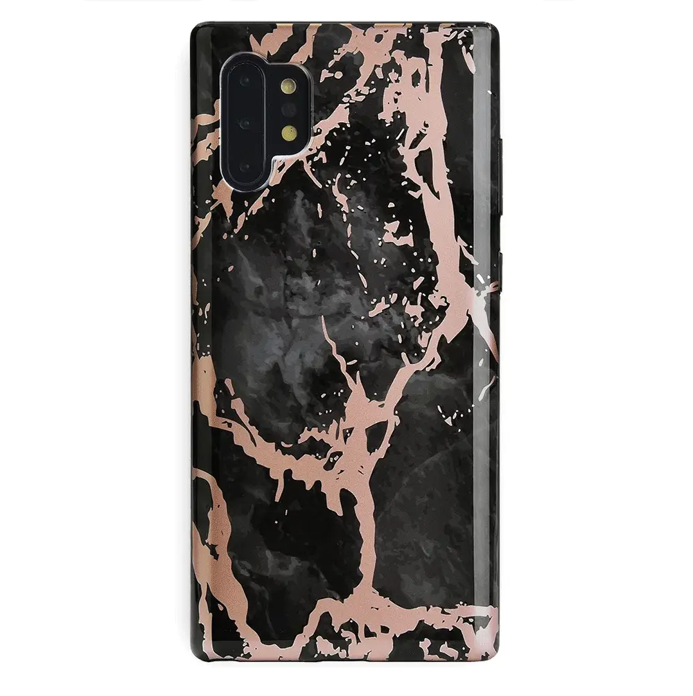 Black Marble Rose Gold Chrome Samsung Galaxy Case - Image 39