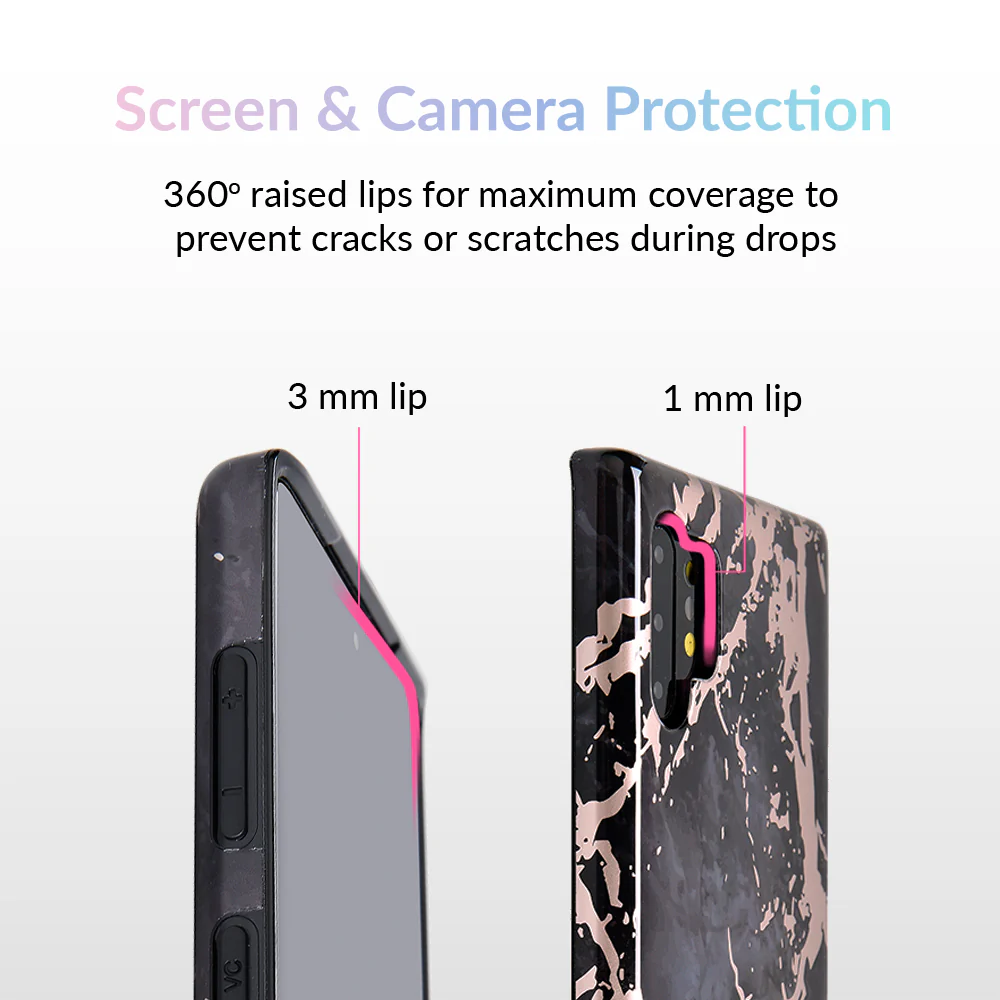 Black Marble Rose Gold Chrome Samsung Galaxy Case - Image 40