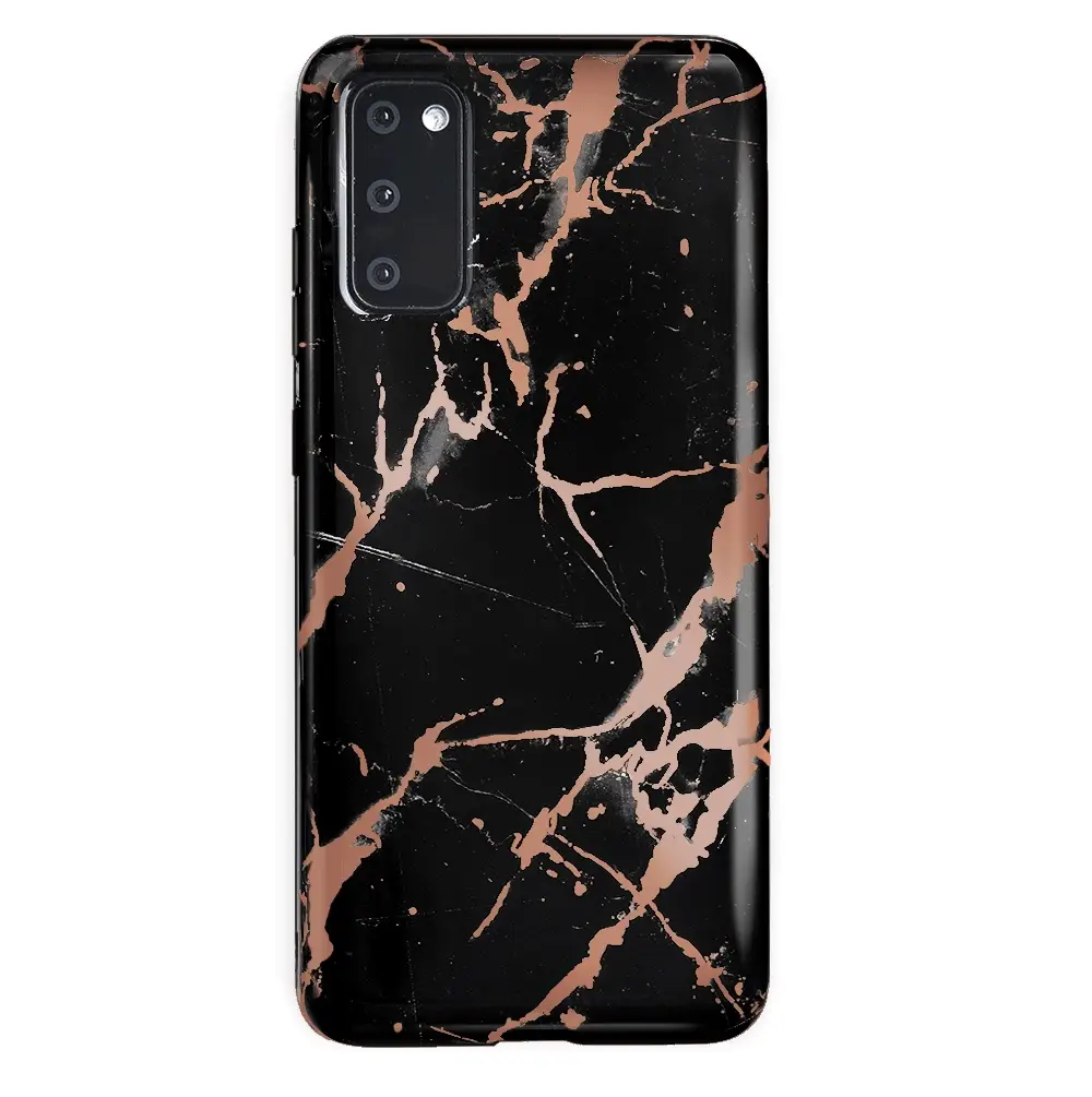 Black Marble Rose Gold Chrome Samsung Galaxy Case - Image 49