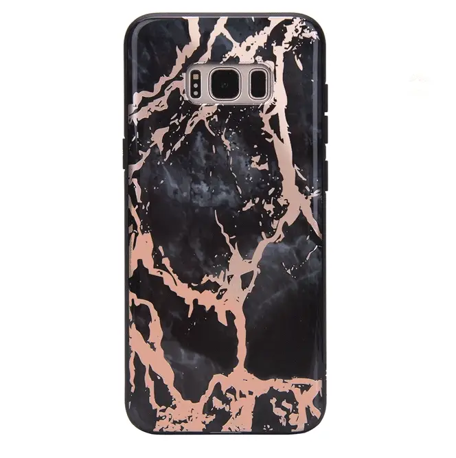 Black Marble Rose Gold Chrome Samsung Galaxy Case - Image 6