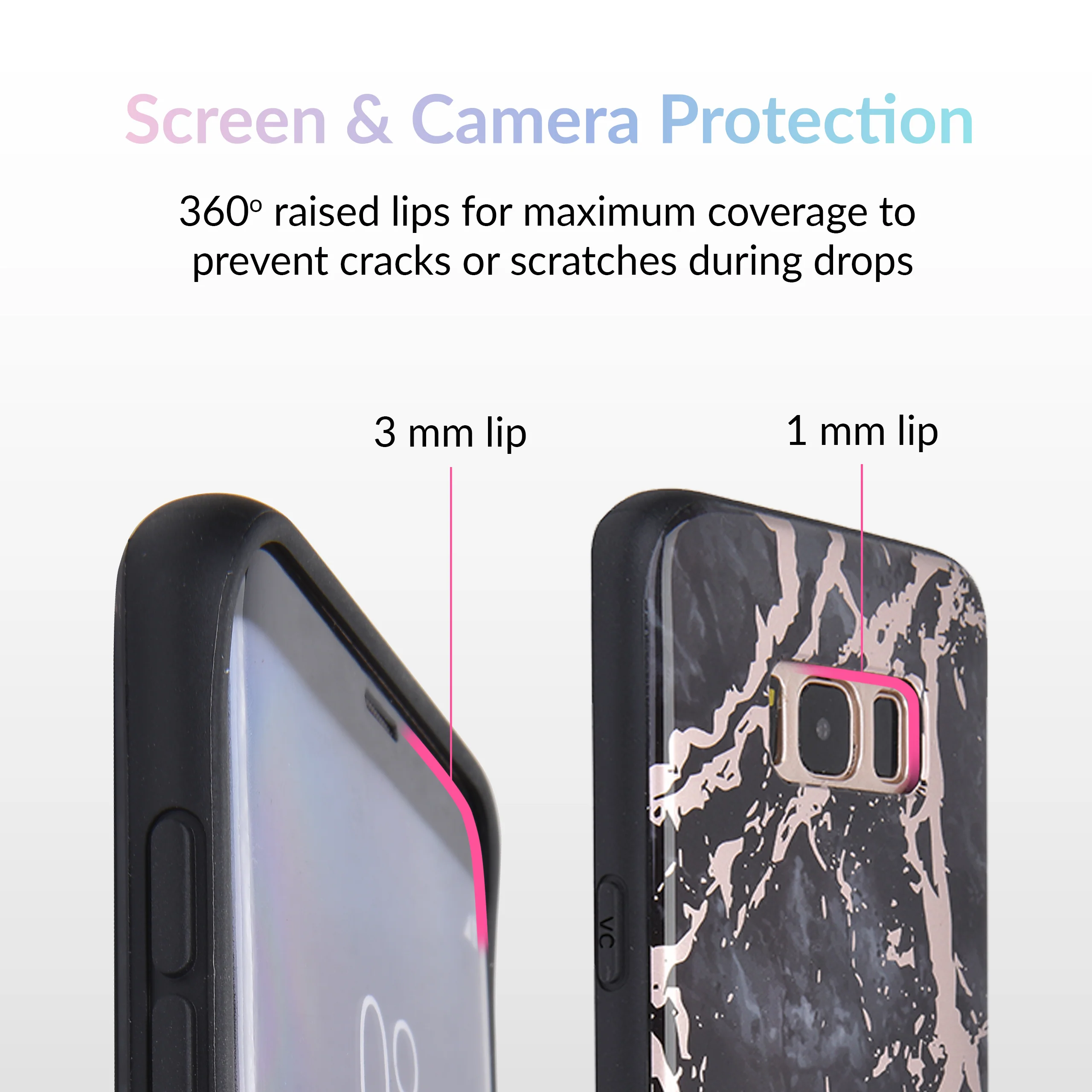 Black Marble Rose Gold Chrome Samsung Galaxy Case - Image 7