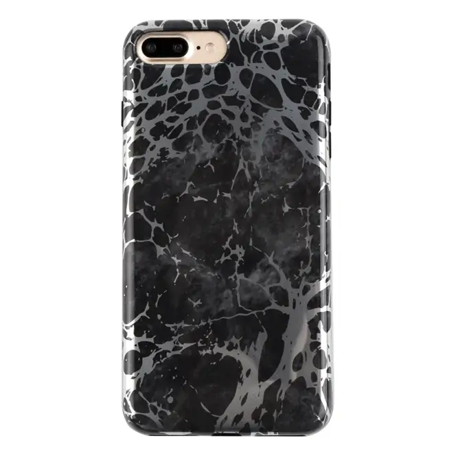 Black Marble Silver Chrome iPhone Case - Image 19