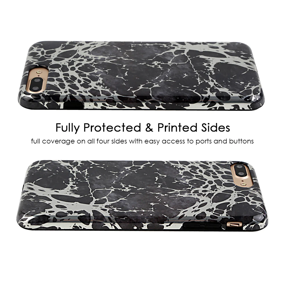 Black Marble Silver Chrome iPhone Case - Image 22