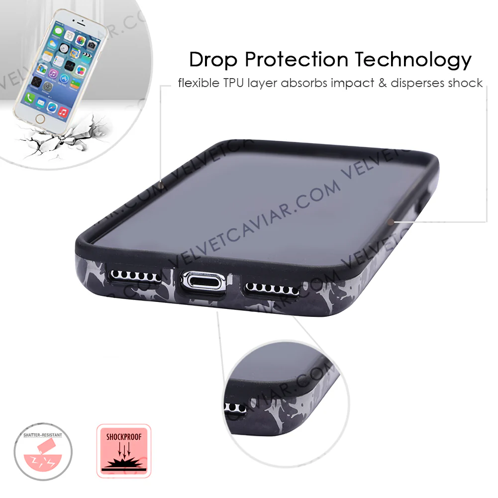 Black Marble Silver Chrome iPhone Case - Image 40