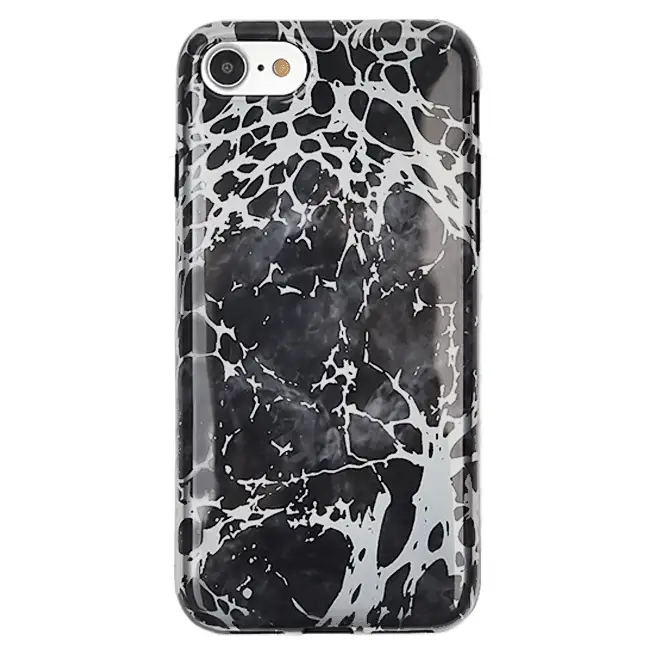 Black Marble Silver Chrome iPhone Case - Image 7