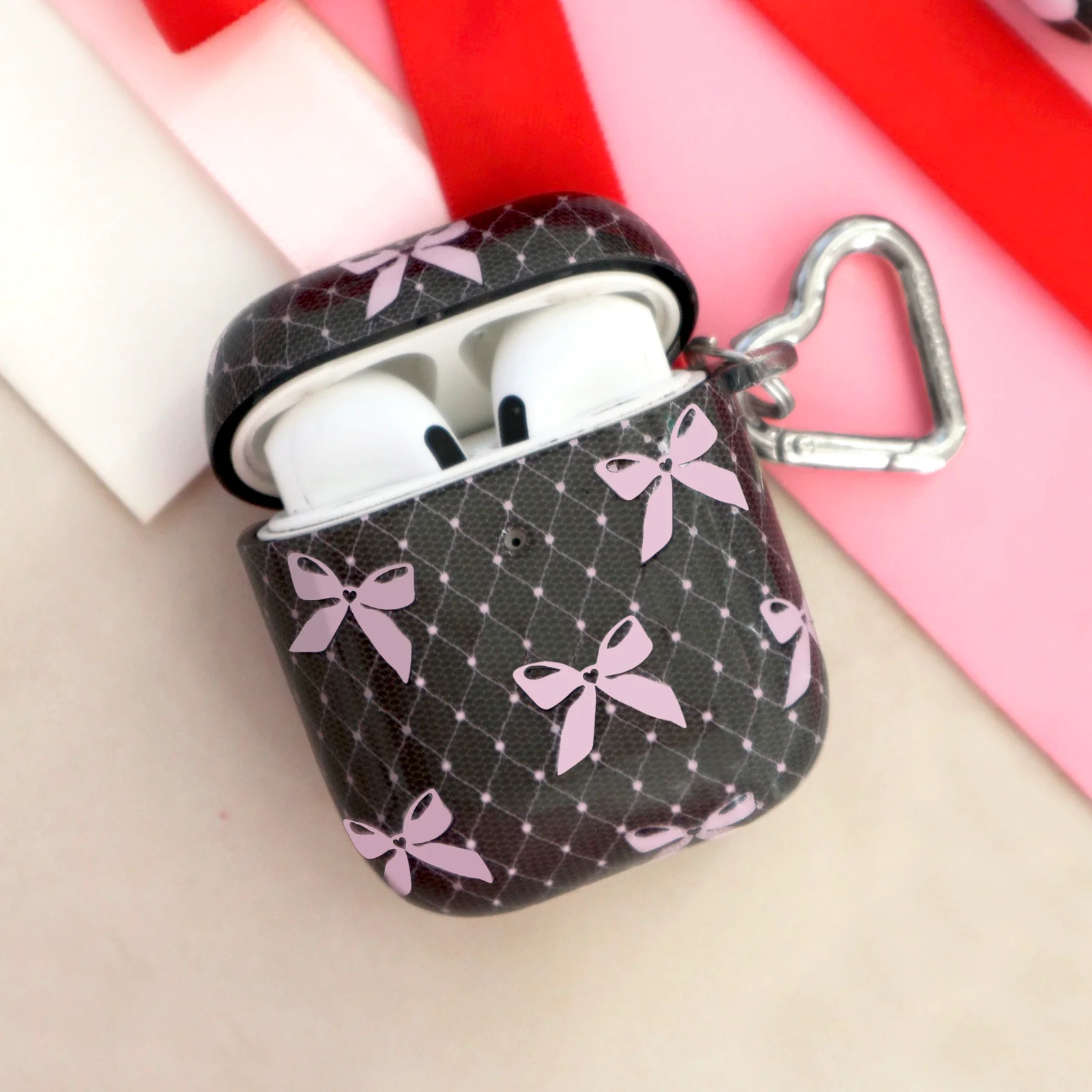 Lacy Pink Bows AirPod Case - Image 12