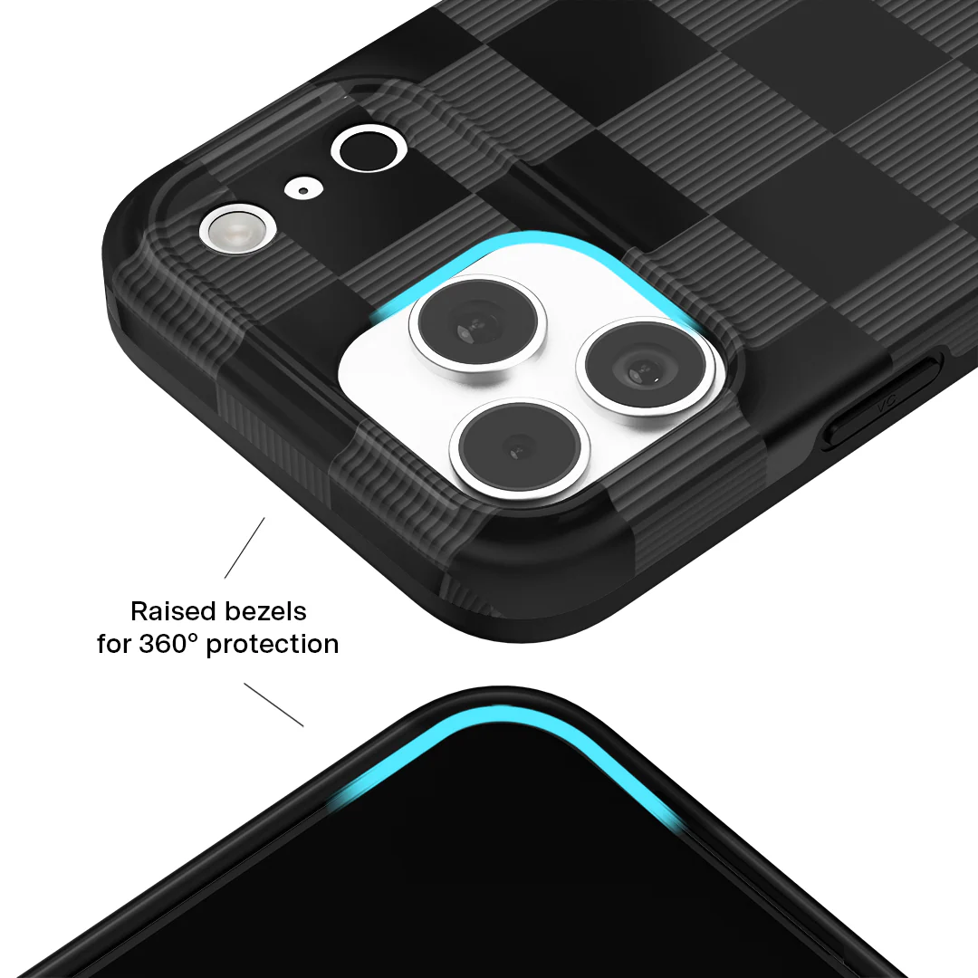Noir Vibe Checkered iPhone Case - Image 108