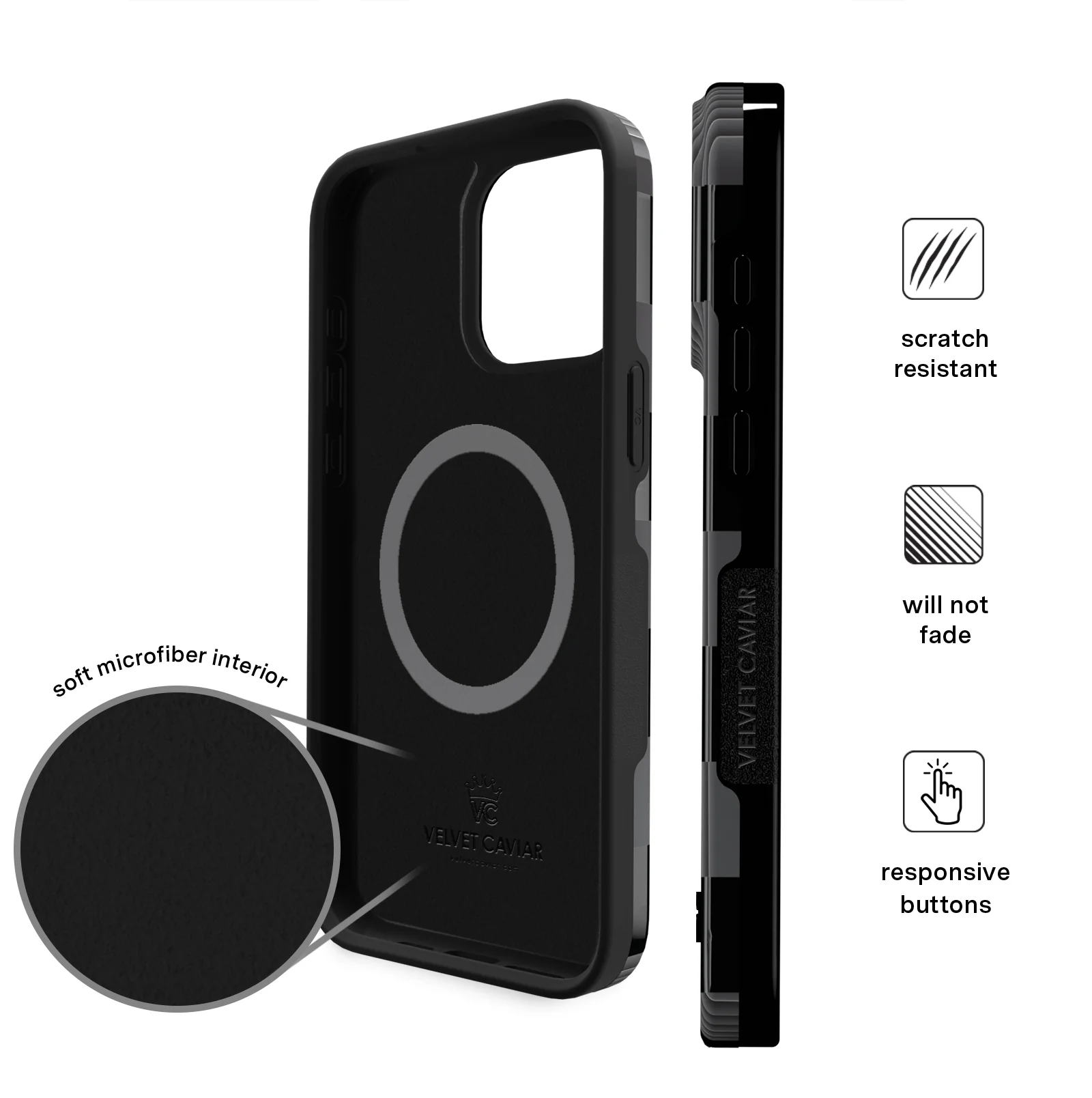 Noir Vibe Checkered iPhone Case - Image 5